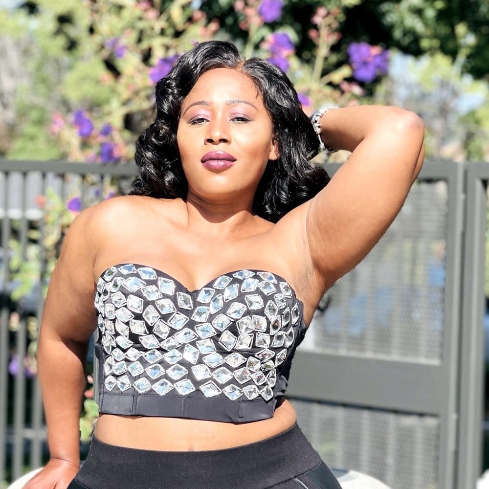 Bejeweled corset top